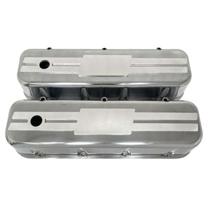 Chevy 496 - Big Block Polished Tall Valve Covers - Engraved Raised Billet - Custom