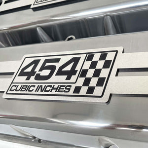 Chevy 454 - Big Block Polished Tall Valve Covers - Engraved Raised Billet - Custom
