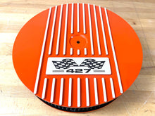 Load image into Gallery viewer, Big Block Chevy 427 Flag Logo - 13&quot; Round Air Cleaner Kit - Orange