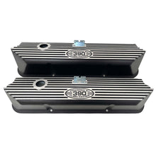 Load image into Gallery viewer, Ford FE 390 Valve Covers Tall - POWERED BY 390 CUBIC INCHES - Style 1 - Black