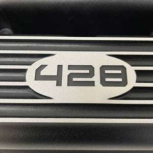 Ford FE 428 Short Valve Covers, Finned - Black
