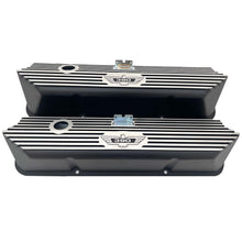 Load image into Gallery viewer, Ford FE 390 Thunderbird Logo Valve Covers Tall Finned - Black