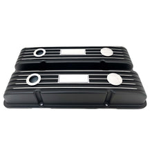 Load image into Gallery viewer, Small Block Chevy Classic Finned Valve Covers, Custom - Black