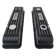 Load image into Gallery viewer, Chevy Small Block 383 Chevrolet Classic Finned Valve Covers - Black