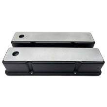 Load image into Gallery viewer, Small Block Chevy Tall Valve Covers, Custom Engravable Billet Top - Black