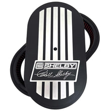 Load image into Gallery viewer, Carroll Shelby Signature 15&quot; Oval Air Cleaner Kit - Raised Billet Top - Style 2 - Black