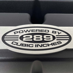 Ford 289 Cubic Inches Windsor Tall Valve Covers With Custom Engraved Billet Top - Black