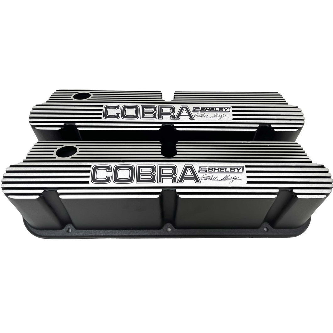 Ford Small Block Pentroof CS Shelby Cobra Tall Valve Covers - Black