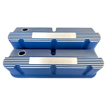 Load image into Gallery viewer, Ford Small Block Pentroof Tall Finned Valve Covers, Customizable - Blue