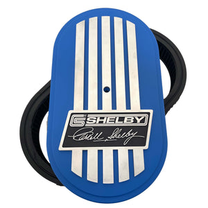CS Shelby Signature 15" Oval Air Cleaner Kit - Raised Billet Top - Style 2 - Blue
