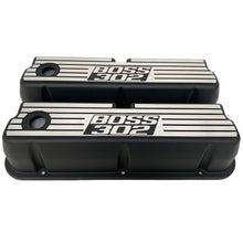 Load image into Gallery viewer, Ford Boss 302 Windsor Black Tall Finned Valve Covers