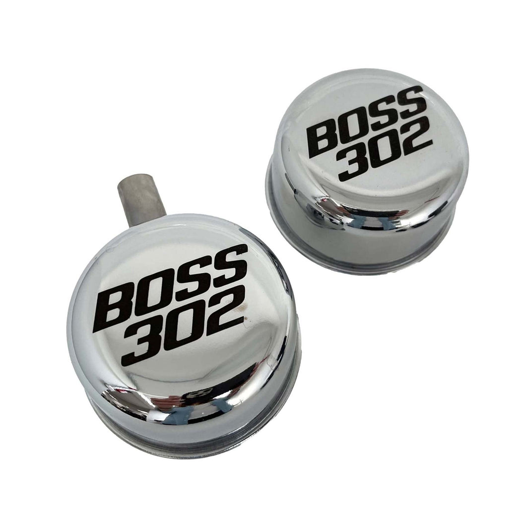 Ford Boss 302 Chrome Breather and PCV Breather Set