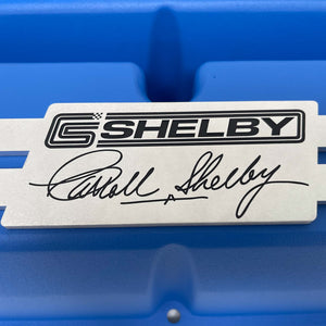 Ford 289, 302, 351 Windsor CS Shelby Signature Blue Valve Covers - Custom Billet Top