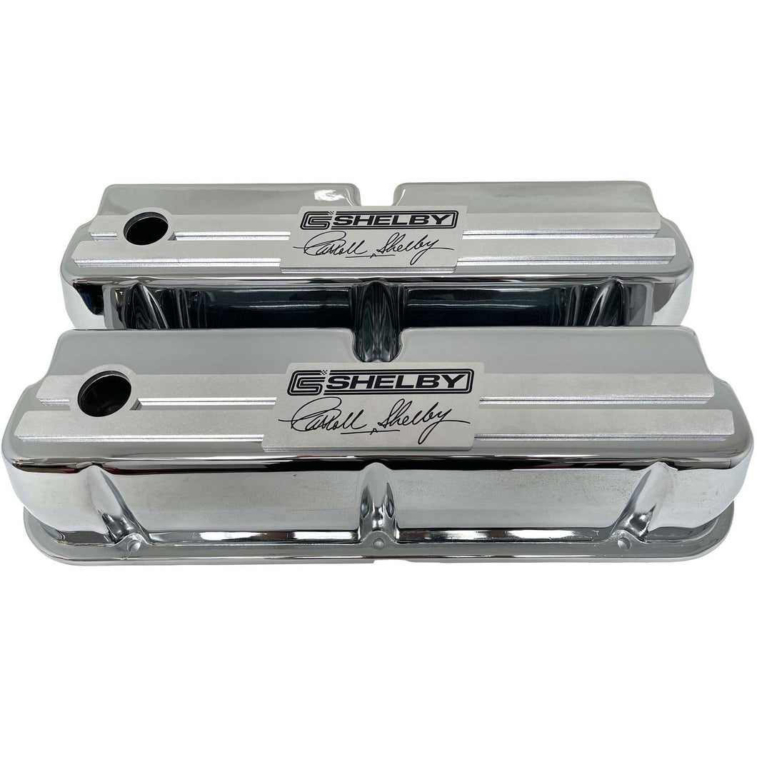 Ford 289, 302, 351 Windsor CS Shelby Signature Polished Valve Covers - Custom Billet Top