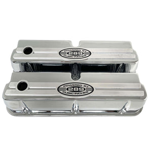 Ford 289 Cubic Inches Windsor Tall Valve Covers With Custom Engraved Billet Top - Polished