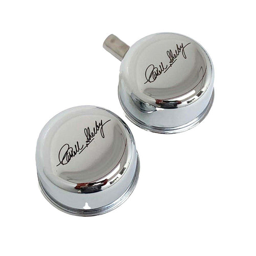 Carroll Shelby Signature Chrome Valve Cover Breather and PCV Breather Set