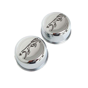 Ford Cougar Logo Chrome Breathers and Grommets Set