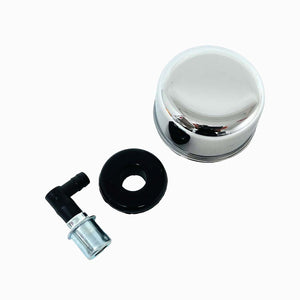 Chrome Breather and PCV Valve with Grommets