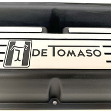 Load image into Gallery viewer, Ford De Tomaso 351 Windsor Valve Covers - NEW Wide Fins - Style 2 - Black