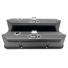 Load image into Gallery viewer, Ford FE 427 Tall Black Valve Covers, Finned, Custom Engraved