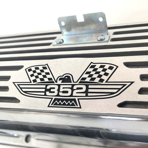 Ford FE 352 American Eagle Valve Covers Tall Finned - Polished