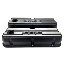 Load image into Gallery viewer, Ford 302, 351 Windsor Wide Finned Tall Valve Covers - Black