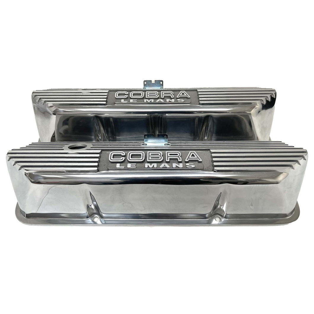 Cobra Le Mans FE Tall Valve Covers, Finned - Polished