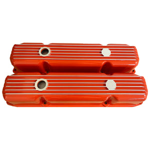 Mopar Performance 383, 400, 440 Cal Custom Style Finned Valve Covers - Orange