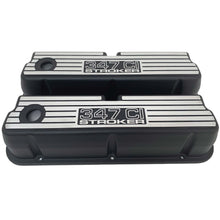 Load image into Gallery viewer, Ford 347 C.I. STROKER - Outlined Wide Finned Valve Covers - Black
