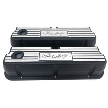 Load image into Gallery viewer, Ford 289, 302, 351 Windsor Carroll Shelby Signature Black Finned Valve Covers