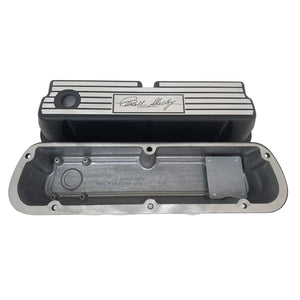 Ford 289, 302, 351 Windsor Carroll Shelby Signature Black Finned Valve Covers