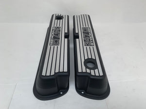 Ford 347 C.I. STROKER - Outlined Wide Finned Valve Covers - Black