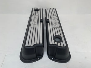 Ford 289, 302, 351 Windsor Carroll Shelby Signature Black Finned Valve Covers