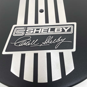 Carroll Shelby 14" Round Air Cleaner Kit, Billet Top, Style 2 - Black
