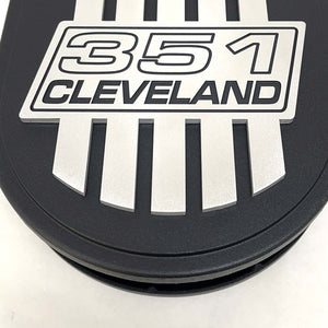 351 Cleveland - Billet Top 15" Oval Air Cleaner Kit - Style 2 - Black