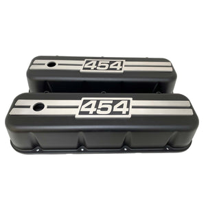 Chevy 454 - Big Block Tall Valve Covers, Raised Billet, Style 3 - Black