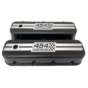Chevy 454 - Big Block Tall Valve Covers - Raised Billet, Style 1 - Black