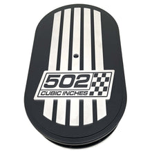 Load image into Gallery viewer, 502 Cubic Inches, Custom Raised Billet Top Logo 15&quot; Oval Air Cleaner Lid Kit - Black