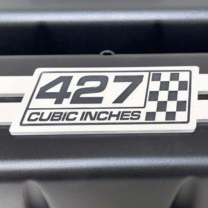 Chevy 427 - Big Block Tall Valve Covers - Engraved Raised Billet - Black