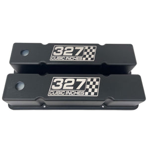 Small Block Chevy Tall Valve Covers - 327 Cubic Inches - Black