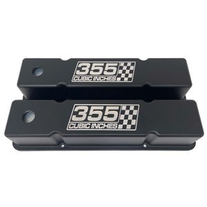 Small Block Chevy Tall Valve Covers - 355 Cubic Inches - Black