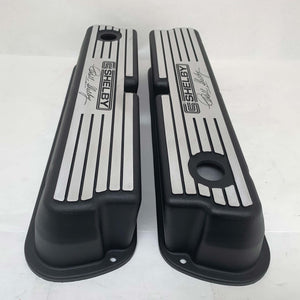 Ford 351 Windsor Black Valve Covers - NEW Wide Fins - Carroll Shelby Signature
