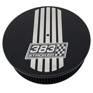 14" Round Air Cleaner Kit - 383 Stroker Engraved Billet Top - Style 2