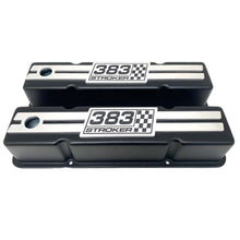 Load image into Gallery viewer, 383 Stroker Small Block Chevy Tall Valve Covers, Custom Engraved Billet - Black