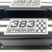 Load image into Gallery viewer, 383 Stroker Small Block Chevy Tall Valve Covers, Custom Engraved Billet - Black
