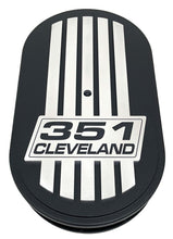 Load image into Gallery viewer, 351 Cleveland, Custom Raised Billet Top Logo 15&quot; Oval Air Cleaner Lid Kit - Black