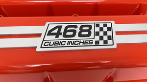 Chevy 468 - Big Block Tall Valve Covers - Engraved Raised Billet - Orange