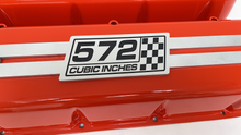 Load image into Gallery viewer, Chevy 572 - Big Block Tall Valve Covers - Engraved Raised Billet - Orange