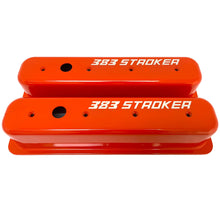 Load image into Gallery viewer, 383 STROKER Small Block Chevy Tall Vortec Center Bolt Valve Covers - Orange