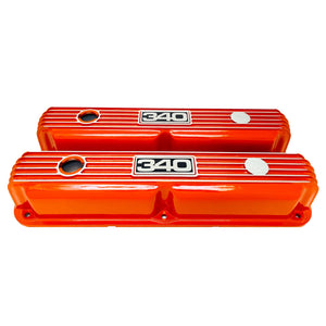 Mopar Performance 340 Custom Engraved Valve Covers - Orange